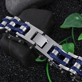 Men's Stainless Steel Geometric Cycling Chain Bracelet