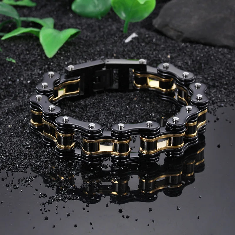 Men's Stainless Steel Geometric Shapes Bracelet Cycling Chain Jewelry