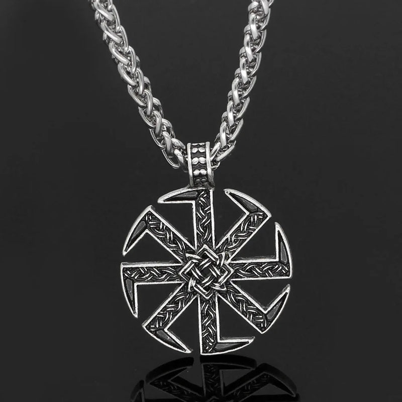 Slavic Logo Vintage Pendant Necklace Stainless Steel Chain
