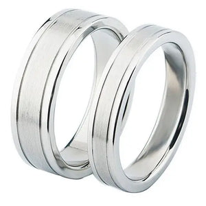 Stainless Steel & Titanium Couple Rings
