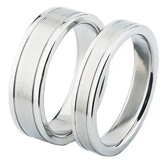 Stainless Steel & Titanium Couple Rings