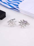Navy Sailboat Rudder Cufflinks for Men and Women