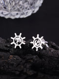 Navy Sailboat Rudder Cufflinks for Men and Women