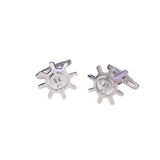 Navy Sailboat Rudder Cufflinks for Men and Women