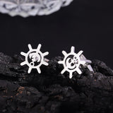Navy Sailboat Rudder Cufflinks for Men and Women
