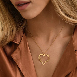 Personalized Stainless Steel Heart Diamond Necklace for Girlfriend