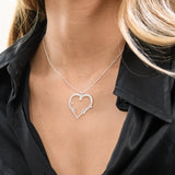 Personalized Stainless Steel Heart Diamond Necklace for Girlfriend