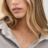 Personalized Stainless Steel Heart Diamond Necklace for Girlfriend