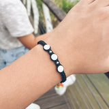 Personalized Stainless Steel Disc Bracelet with Red Rope, Couple Jewel
