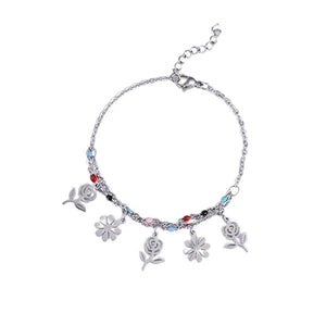 Stainless Steel Stamen Rose Bracelet - Romantic Christmas Gift