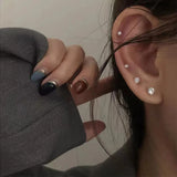Stainless Steel 4-Claw Crystal Stud Earrings - Gift for Girls