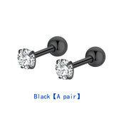 Stainless Steel 4-Claw Crystal Stud Earrings - Gift for Girls