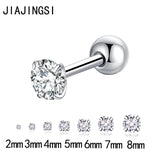 Stainless Steel 4-Claw Crystal Stud Earrings - Gift for Girls