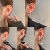 Stainless Steel 4-Claw Crystal Stud Earrings - Gift for Girls