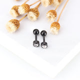 Stainless Steel 4-Claw Stud Earrings with Clear Crystals