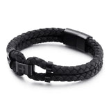 Stainless Steel Multi-layer Cross Leather Bracelet Men's Bracelet