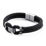 Stainless Steel Multi-layer Cross Leather Bracelet Men's Bracelet