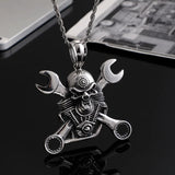 Men's Stainless Steel Wrench Pendant Skull Accessory