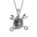 Men's Stainless Steel Wrench Pendant Skull Accessory
