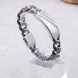 Men's Retro Stainless Steel Bracelet with Rose Pattern
