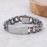 Men's Retro Stainless Steel Bracelet with Rose Pattern