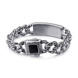Men's Retro Stainless Steel Bracelet with Rose Pattern