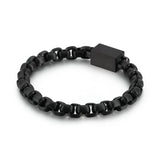 Men's Titanium Steel Bracelet with Square Pearl Chain