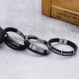 Men's Titanium Steel Bracelet Leather Band Stylish Design