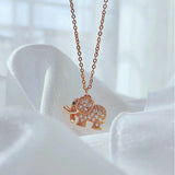 Stainless Steel Girly Heart Elephant Pendant
