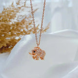 Stainless Steel Girly Heart Elephant Pendant