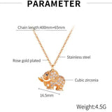 Stainless Steel Girly Heart Elephant Pendant