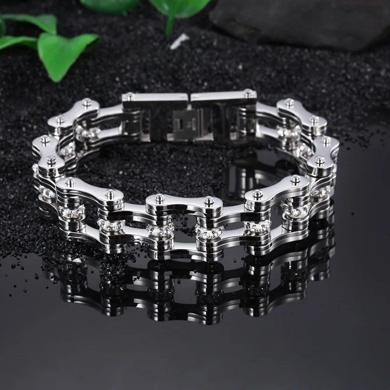 Men's Steel Motorcycle Chain Bracelet