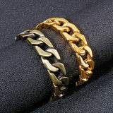 Men's Stainless Steel Bracelet with Bronze Titanium Steel Design