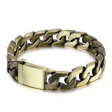 Men's Stainless Steel Bracelet with Bronze Titanium Steel Design