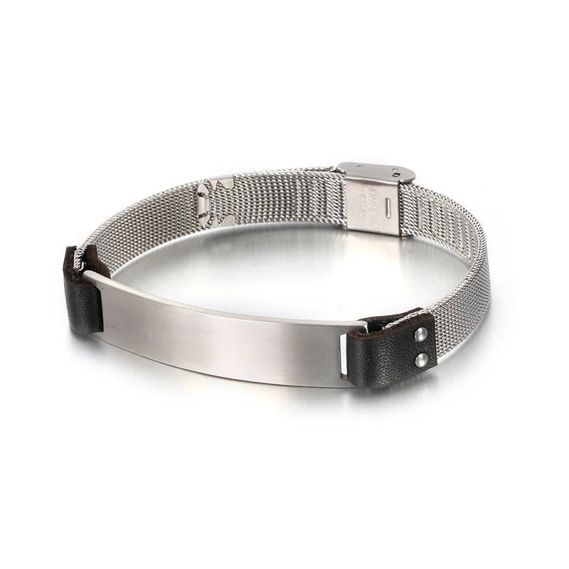 Stainless Steel Mesh Strap Bracelet European American Jewelry