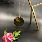 Stainless Steel Mirror Polish Necklace Round Disc Pendant for Women's Jewelry