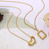 Stainless Steel Necklace for Women Cold Wind Couple Pendant Square Chain