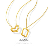 Stainless Steel Necklace for Women Cold Wind Couple Pendant Square Chain