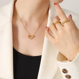 Stainless Steel Necklace for Women Cold Wind Couple Pendant Square Chain