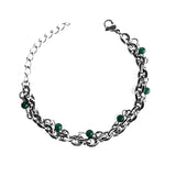 Stainless Steel Jade Green Pearl Bracelet for Men and Women