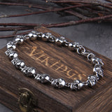Men's Stainless Steel Skull Chain Bracelet with Box