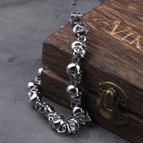 Men Skull Chain Bracelet Stainless Steel Charm Jewelry
