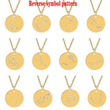 Zodiac Stainless Steel Pendant Double-Sided Twelve Zodiac Symbols