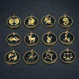 Zodiac Stainless Steel Pendant Double-Sided Twelve Zodiac Symbols