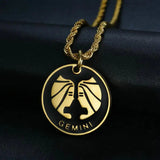 Zodiac Stainless Steel Pendant Double-Sided Twelve Zodiac Symbols