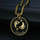 Zodiac Stainless Steel Pendant Double-Sided Twelve Zodiac Symbols