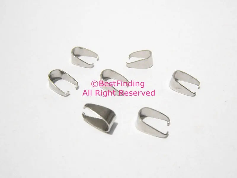 10x5mm Stainless Steel Pinch Bails Necklace Pendant Holders