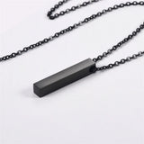 Stainless Steel Rectangular Prism Pendant Chain Necklace GP3333G