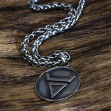 Stainless Steel Slavs Veles Amulet with Valknut Gift Bag