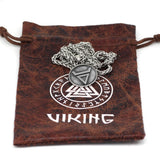 Stainless Steel Slavs Veles Amulet with Valknut Gift Bag
